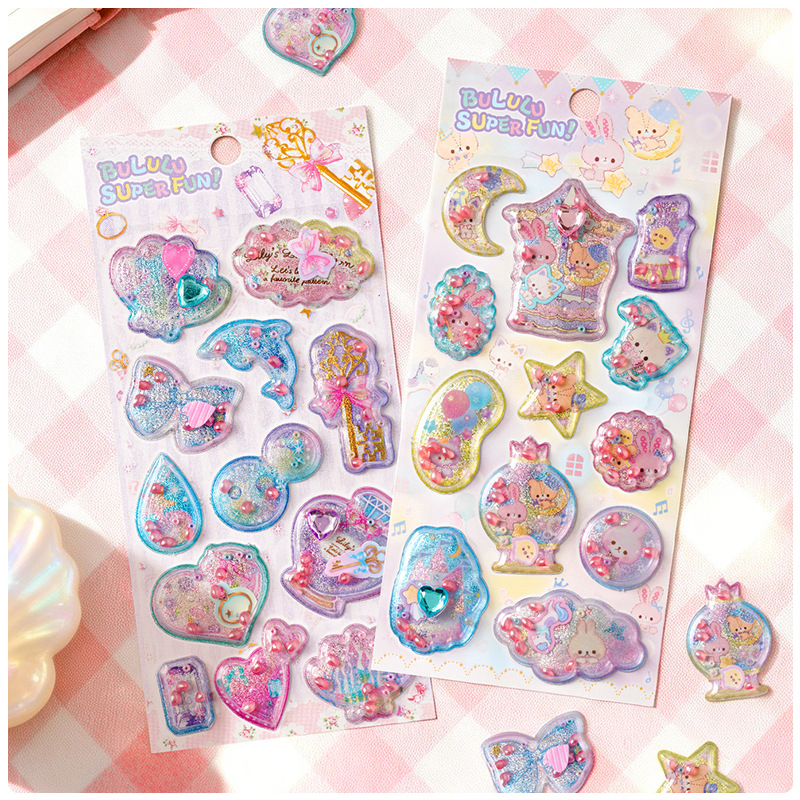3D 立体アクリルシール キッズ・ガールズ用デコレーションステッカー 手帳用 貼り付け