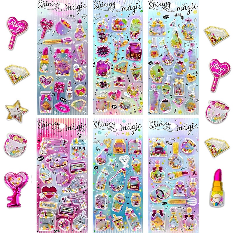 2026.2★HS★キラキラ★ホログラム★シール★3D 立体★ジェル★宝石★ゆらゆら★子供向け