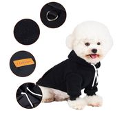 小型・中型犬用 黒フード付きスウェット 秋冬のあったかカジュアルペット服