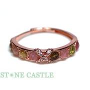 ☆高品質☆【リング】マルチトルマリン (ピンクゴールド) タイプ1