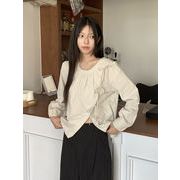 リボンブラウス　レディース　デザイン　韓国ファッション　INS