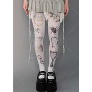 2026春秋新作 ボトムス 女 Y2K レディース  プリント レギンス 靴下 ストッキング パンスト