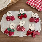 2個セット 蝶結び 星  りんご  いちご   ヘアゴム リングゴム イチゴ  いちご髪飾り