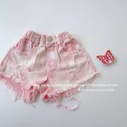 新作夏女の子パンツ ハーフパンツ  キッズショート  ジンーズ  子供服大人気LF