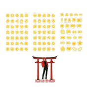 日本製 made in japan おなまえジオラマアクリルスタンド ひらがなセット イエロー 53003