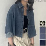 【2026新作商品♪】クロップド丈デニムシャツ