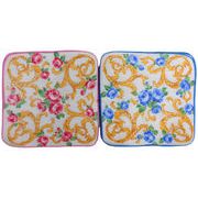 20cmパイル地プリントタオルハンカチ_【鎖バラ】日本製