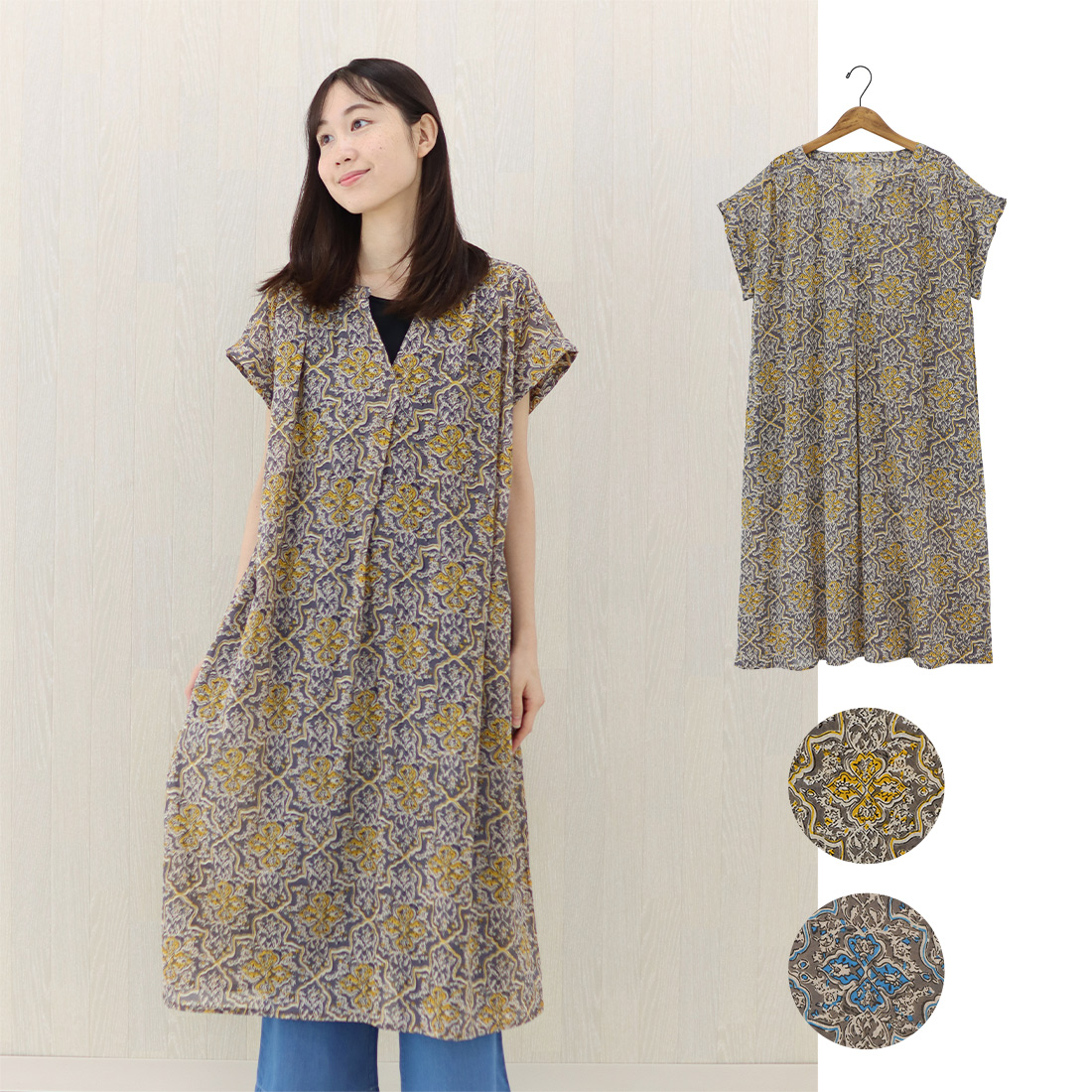 【PORINA】ワンピース オアシス[半袖アジアンオリエンタル春夏26SS]