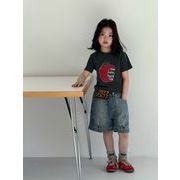 2026 春夏新作 新品 ★ 韓国風 子供服★キャラクター プリント 半袖 ストレッチ Tシャツ 120-160cm