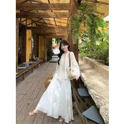 今季マストバイ   早春新作   パフスリーブ   トップス＋刺繍   ジャカード  スカート   2 点セット