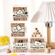 手帳DIY 木製スタンプ かわいい デコレーション 文房具 雑貨 スタンプ 卸売