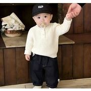 2026春秋子供服 可愛い ニットセーター&パンツ セットアップ 韓国風 ベビー服 キッズ服 [73~110cm]