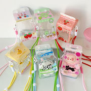 2026 新品 カラフル 可愛い牛乳パック型 お散歩ポーチ  子供 ぬいぐるみ・わんこ 収納ポーチ