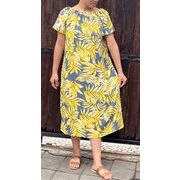 ★新着！★  サマードレス Aライン / yellow 涼しくゆったり  ～バリ島より