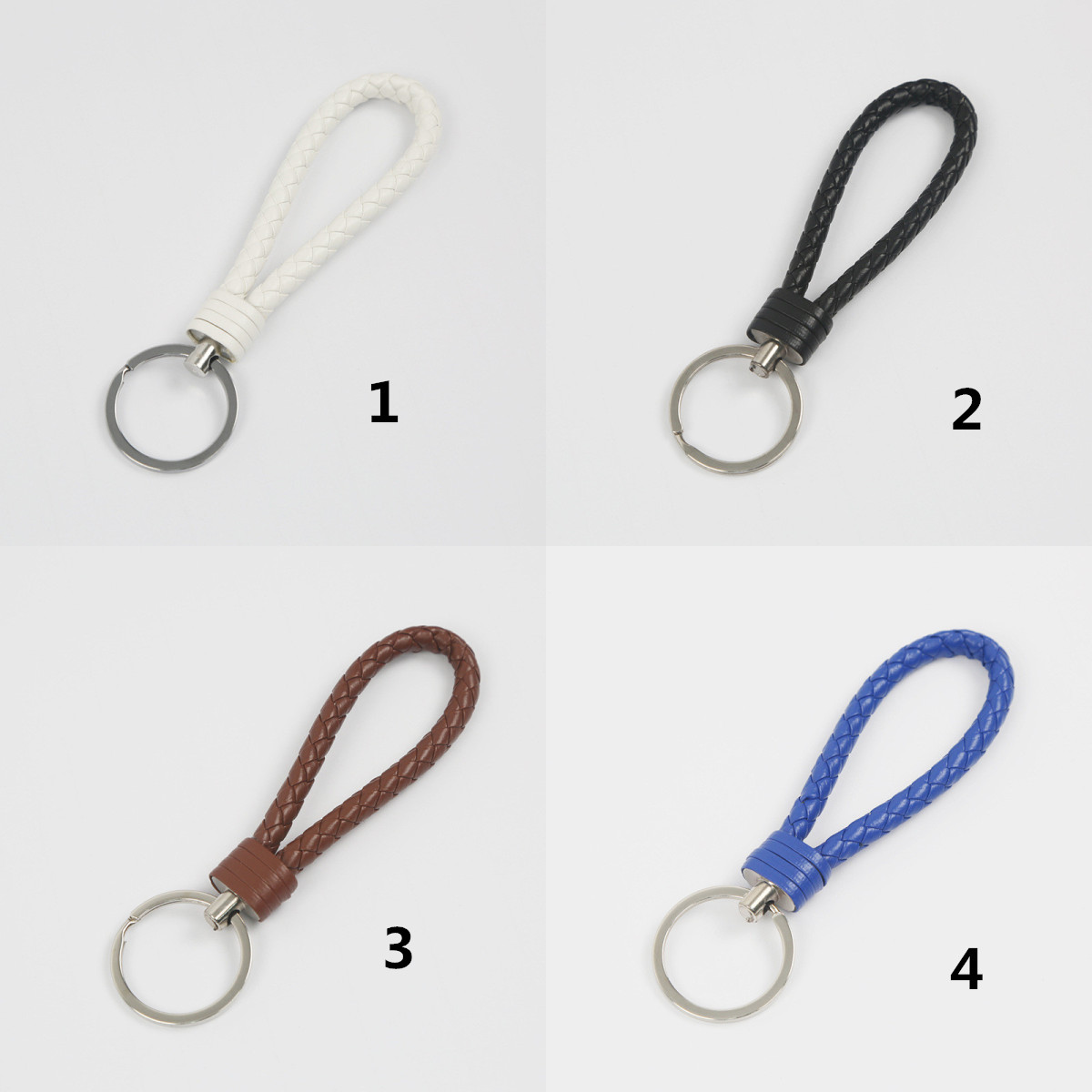 キーリング編み込みストラップ キーホルダーストラップ 編み込みストラップ キーホルダー アクセサリー ストラップ 革ひも