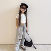2026夏新品　子供服　キッズ 　ダメージ加工　ロングパンツ　親子ルック　おしゃれ　2色100～150CM