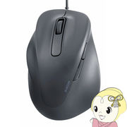 有線マウス ELECOM  エレコム 静音 5ボタン 左手専用 XLサイズ ブラック 究極の握り心地を実現 抗菌 EX