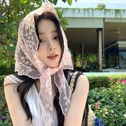 三角スカーフ　レース　韓国ファッション　春夏