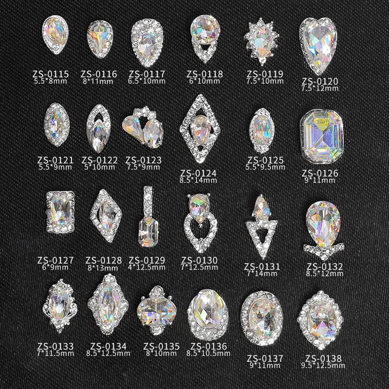 ネイルジュエリー セルフネイル ハンドメイドパーツ ネイルビジュー オーロラストーン 雫 リーフ ひし形