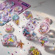 新登場！【水入り】 ウォーターシール ぷっくり おはじき 搖れる 立体 3D デコ キラキラ かわいい 平成風
