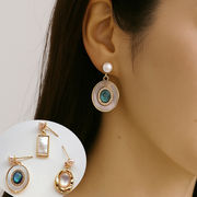 淡水パール ピアス ホワイトシェル アバロン風 揺れる レディース ゴールド 大人上品 アクセサリー