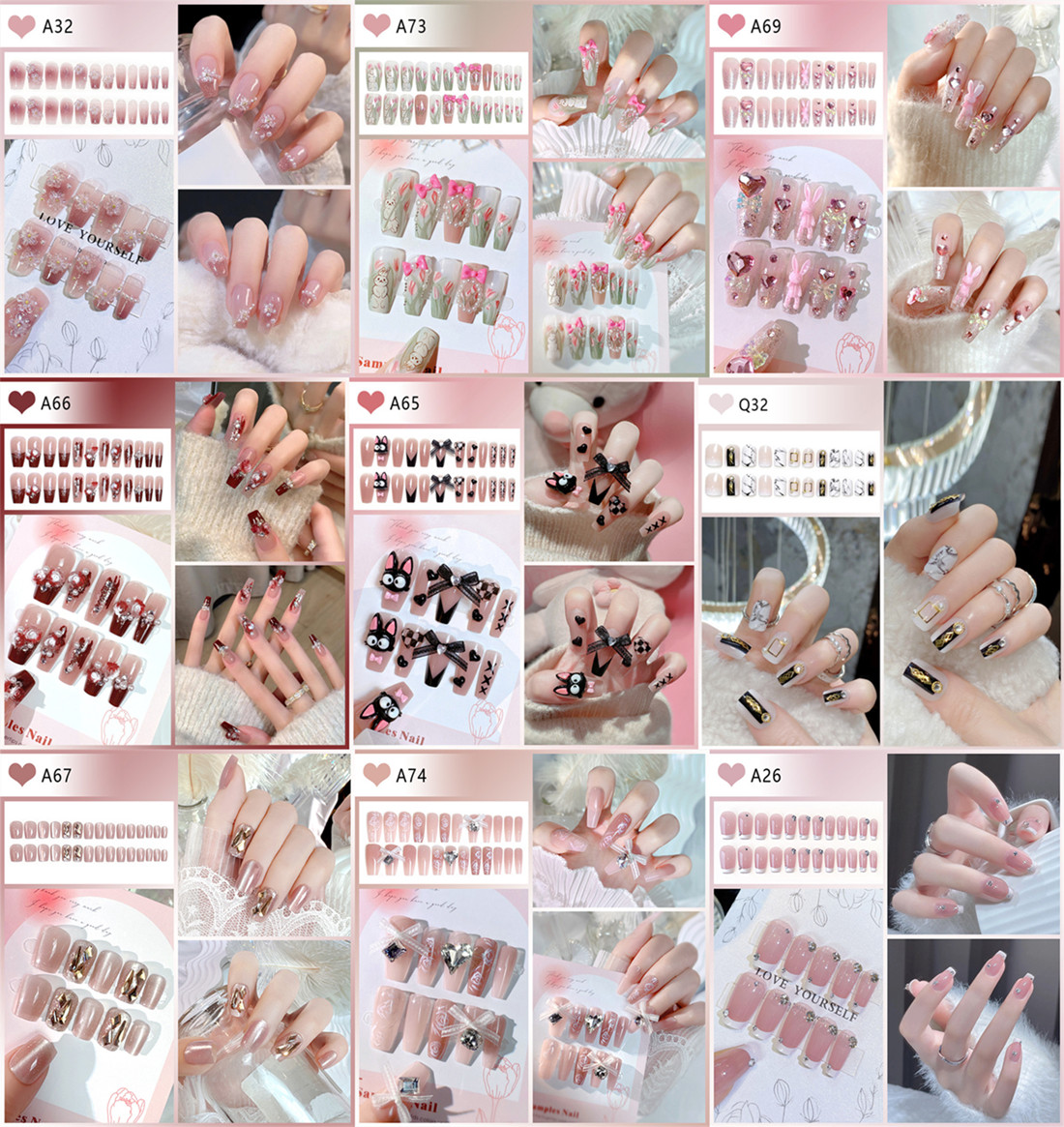 つけ爪 ネイルチップ 24ネイル枚SETチップ ネイルシール フラワー