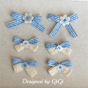 新入荷 蝶結び デコパーツ 生地 パッチ 刺繍アップリケDIY ヘアアクセサリーバッグ装飾 貼り付けパーツ