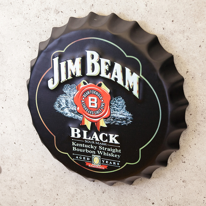 ビアーキャップ　エンボスプレート ★ JIM BEAM BLACK★