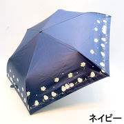 【晴雨兼用傘】【折りたたみ傘】お花とシマエナガ柄・コンパクト晴雨兼用折り畳み傘