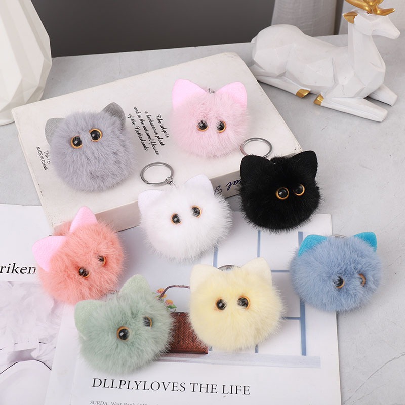 13色 猫キーホルダー ぬいぐるみキーホルダー ポンポン フクロウ 動物