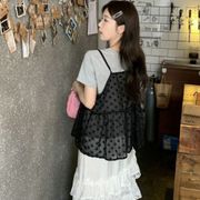 清楚チュール レイヤードキャミソールトップス