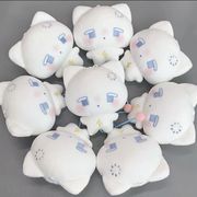 かわいいロボット猫のぬいぐるみバッグチャーム、愛らしいふわふわ餃子チャーム