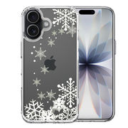 iPhone17 側面ソフト 背面ハード ハイブリッド クリア ケース 雪の結晶