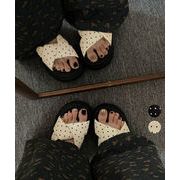 【日本倉庫即納】 厚底コンフォートサンダル ドット柄 美脚