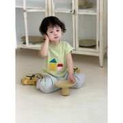 2026新作 夏 男の子 半袖Tシャツ ボーダーパンツ セット 子供服