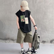 2026新作 夏 男児 タンクトップ カーゴショーツ 2点セット