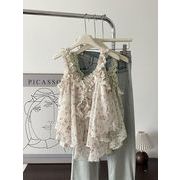 2026春夏新作 レディース 女 袖なし 花柄 Tシャツ トップス インナー キャミソール