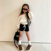 【2026秋新作】韓国風子供服 ★キッズ  オフショルダー  トップス 親子お揃いスウェット ★90m-150cm  L