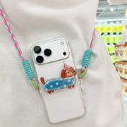 スマホ背面ホルダー ねこ いぬ チャーム付き ショルダー用 スマホ用