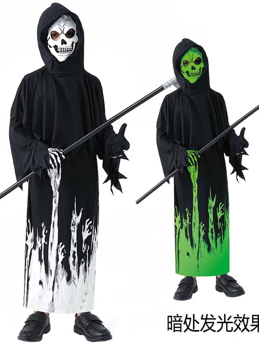 【死神鎌セット】ハロウィン衣装 子供コスプレ 光る死神コスチューム 鎌 男女兼用