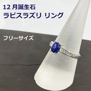 12月誕生石 ラピスラズリ リング 指輪 真鍮プラチナ仕上げ フリーサイズ レディース