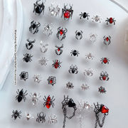 スパイダー クリスタル ネイル パーツ クモ ゴシック パンク ロック 蜘蛛 ハロウィン ハンドメイド 地雷系