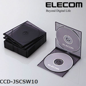 ELECOM(エレコム) Blu-ray/DVD/CDケース（スリム/PS/2枚収納） CCD-JSCSW10CBK