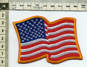 輸入ワッペン　WAVE AMERICA　アメリカ国旗　星条旗