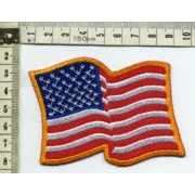 輸入ワッペン　WAVE AMERICA　アメリカ国旗　星条旗