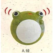 【ご紹介します！信頼の日本製！ほっこりかわいい！ちぎり和紙起き上がり福カエル(2色)】A.緑