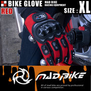 硬質プロテクターモデル バイクグローブ 手袋 赤 XLサイズ
