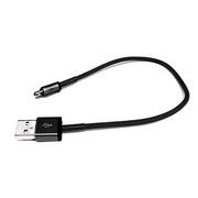 急速充電対応USB堅牢ケーブル 20cm ブラック QX-044BK