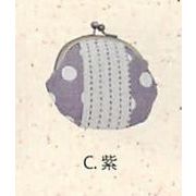 【ご紹介します！安心の日本製！素朴で可愛らしい！レトロ水玉がま口(3色)】C.紫
