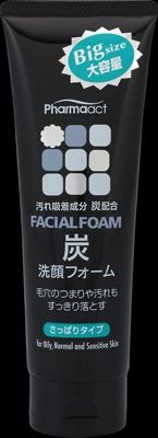 【販売終了】ファーマアクト　炭洗顔フォーム　１６０Ｇ 【 熊野油脂 】 【 洗顔・クレンジング 】